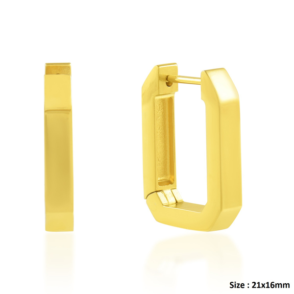 Show details for Geometric Huggie Hoops Picture of Geometric Huggie Hoops