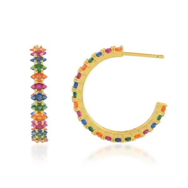 Show details for Multicolor C-Hoop Earrings Picture of Multicolor C-Hoop Earrings