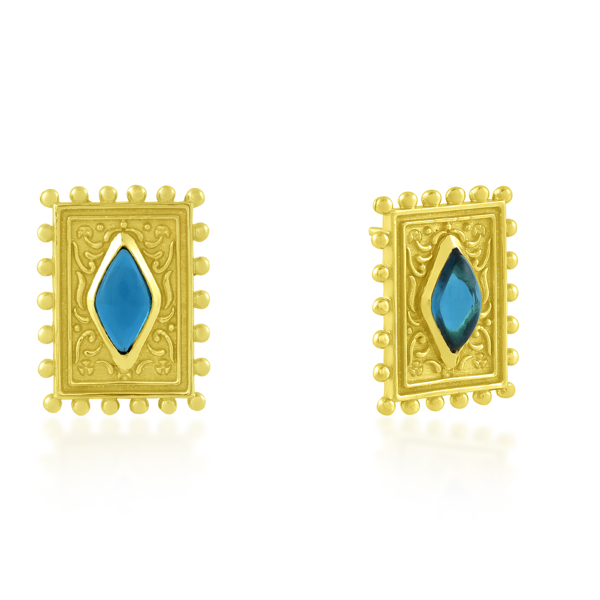 Picture of Filigree Tile Gemstone Studs