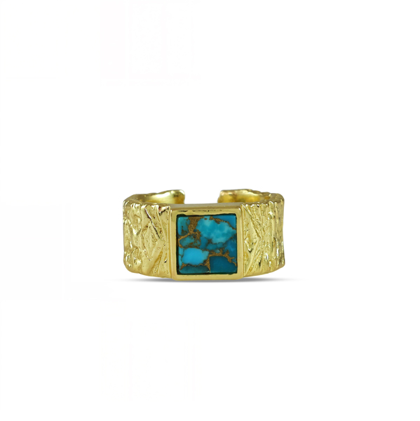 Picture of Organic Textured Cuff Ring with Stone