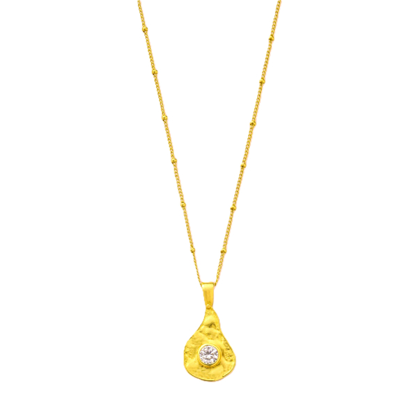 Picture of Hammered Teardrop Pendant Necklace