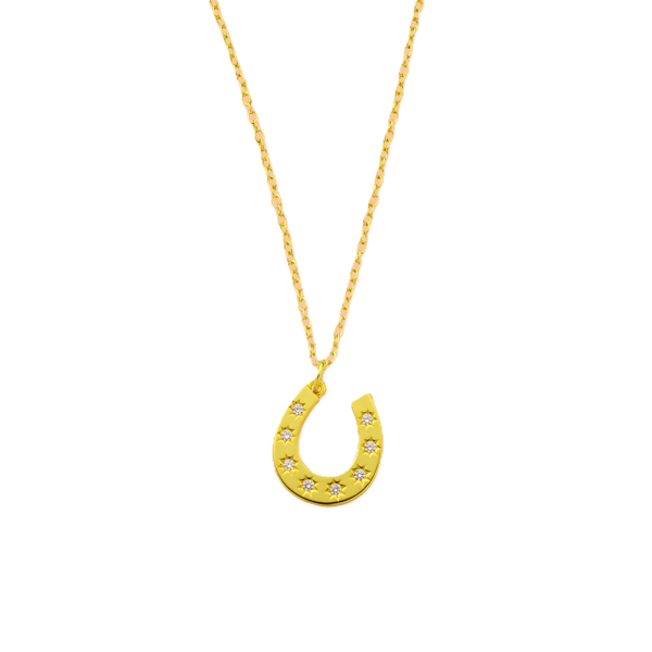 Picture of Paved Horseshoe Charm Necklace