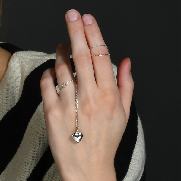 Picture of Puffy Heart Minimalist Pendant Necklace