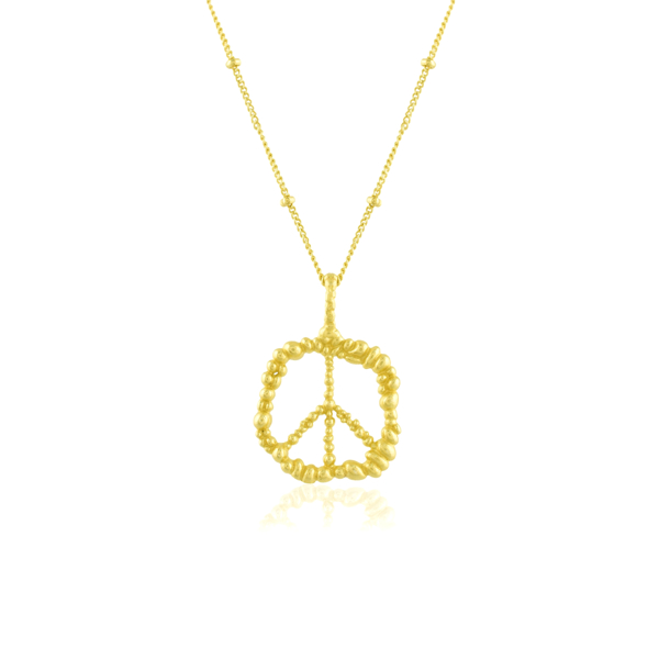 Picture of Molten Peace Sign Pendant Necklace