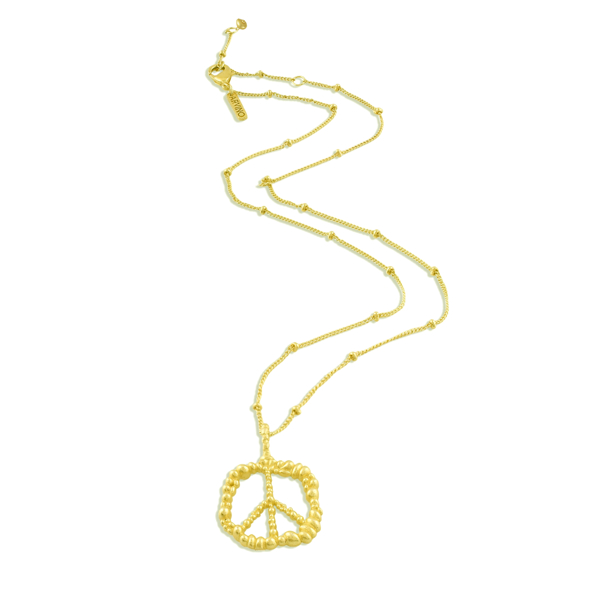 Picture of Molten Peace Sign Pendant Necklace