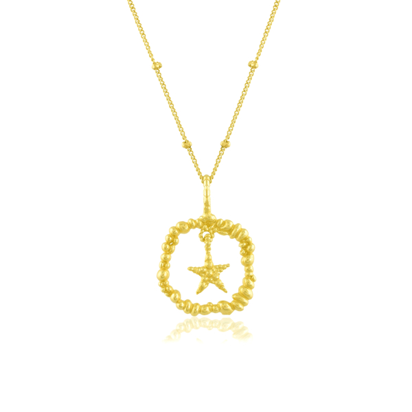 Picture of Granulated Frame Star Pendant Necklace