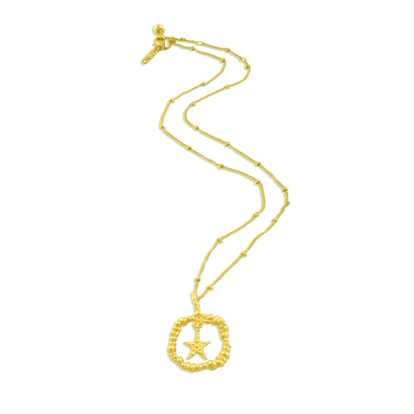 Picture of Granulated Frame Star Pendant Necklace