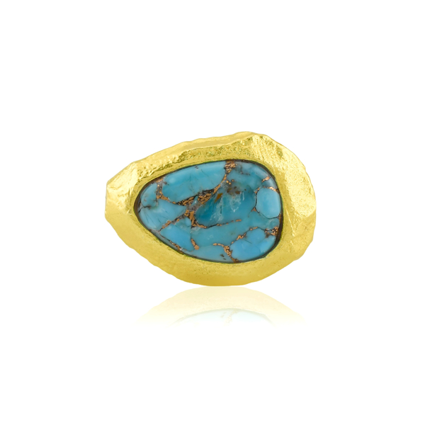 Picture of Hammered Gemstone Statement Ring